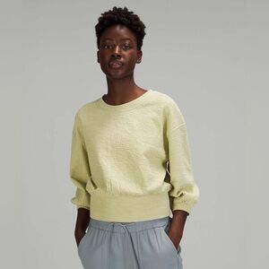 lululemon textured crew neck pullover dew green